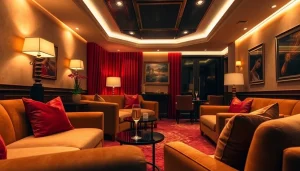 Luxurious lounge setting representing a high-class Singapore escort experience.