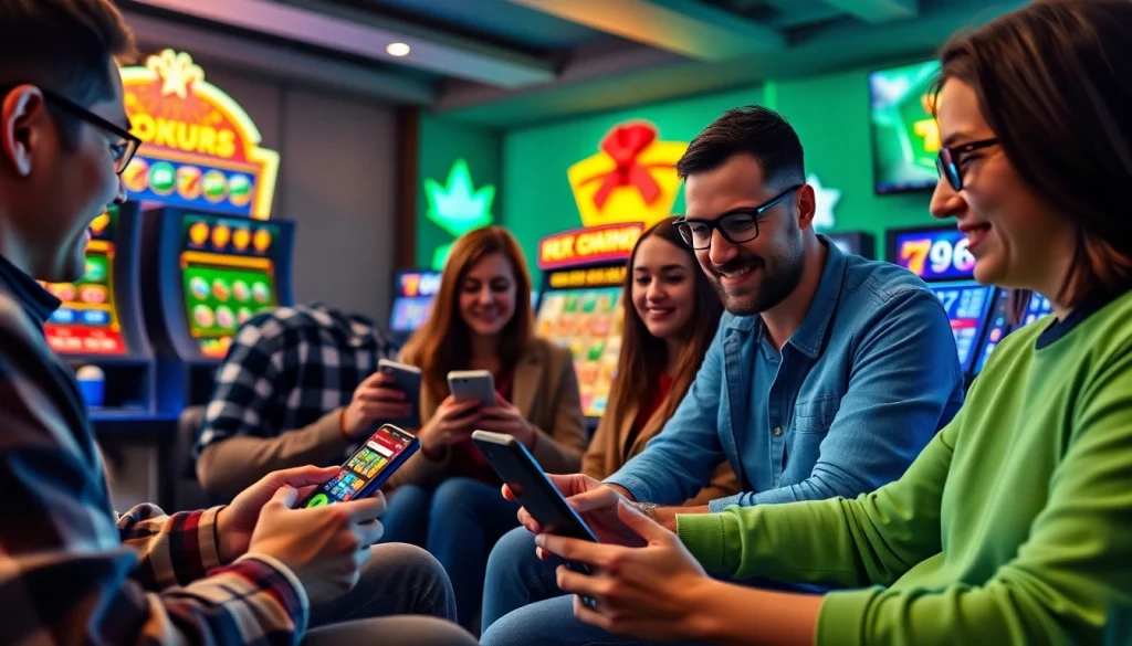 A user-friendly online slot gaming platform with users engaged on various devices, illustrating the excitement of aman788.