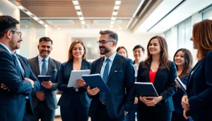 Virginia Immigration Lawyers consulting with clients in a vibrant office setting, showcasing professionalism.