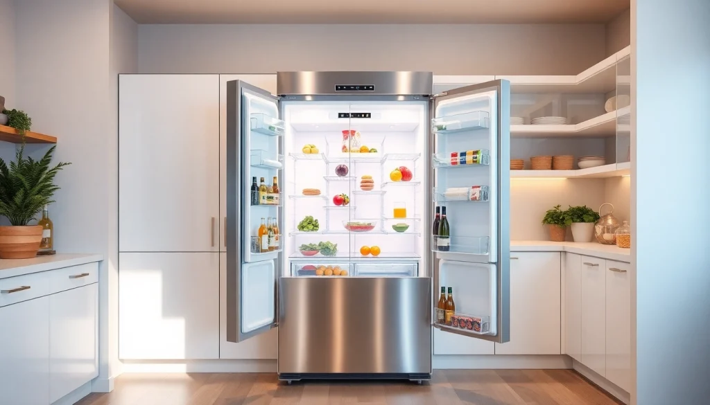 Refrigerator showcasing modern design and organized contents for practical use.