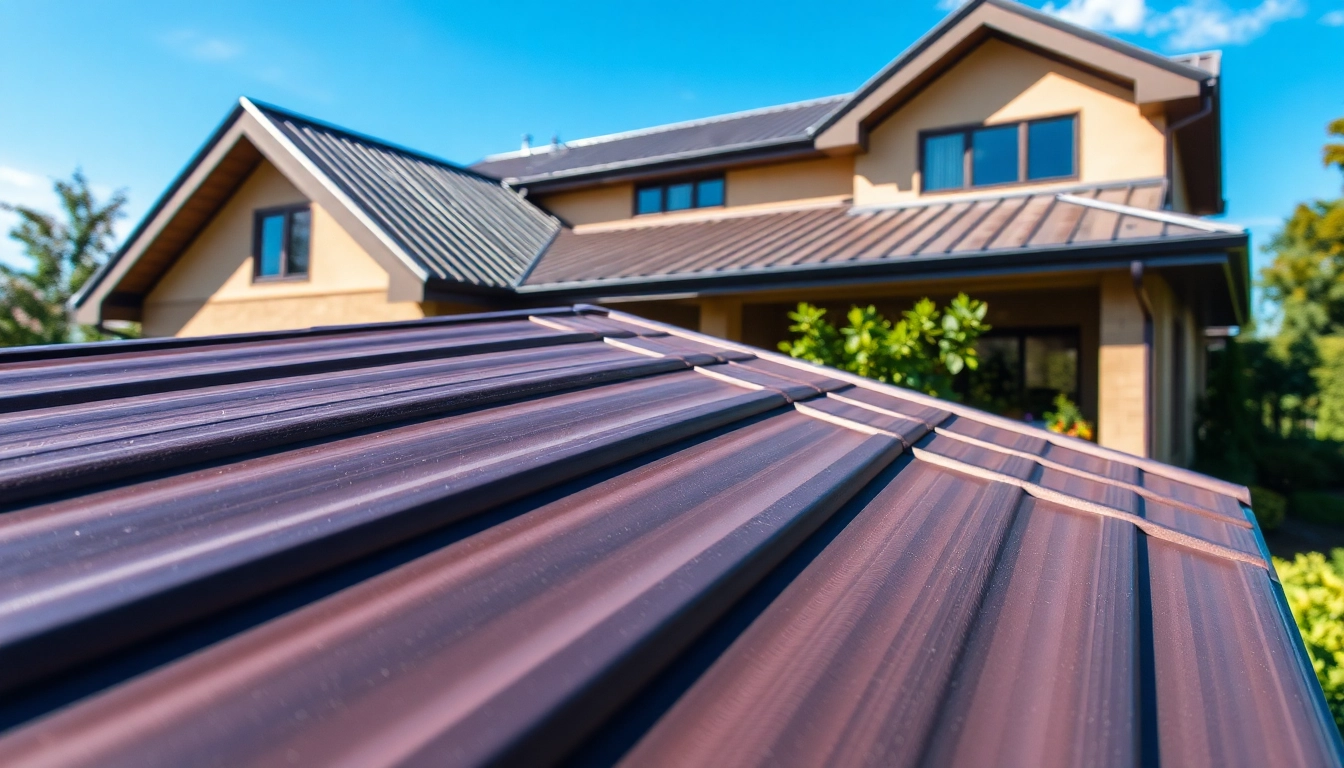 Highlighting metal roofing on a contemporary home, showcasing its sleek design and durability.